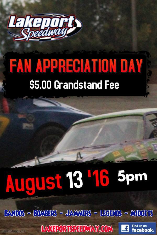 Fan Appreciation Day at Lakeport Speedway